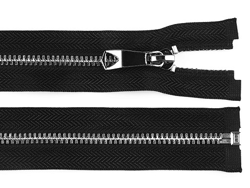 Fermeture Éclair métallique n<sup>o </sup>5, longueur 60 cm, avec glissière décorative
