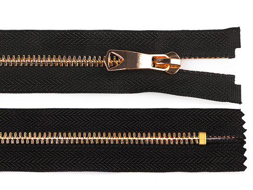 Cerniera in metallo n. 5, lunghezza: 18 cm, con cursore decorativo