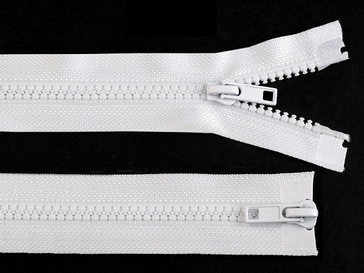 Fermeture Éclair bidirectionnelle en plastique No 5, extrémité ouverte, 2 glissières, longueur 65 cm, pour veste