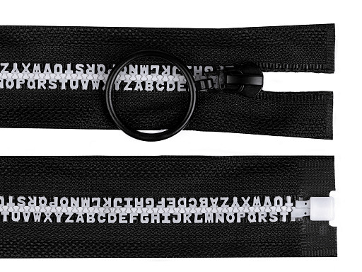 Plastic Zipper width 5 mm length 60 cm Letters
