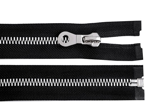 Kostený zips, imitácia kovu No 8 dĺžka 90 cm bundový