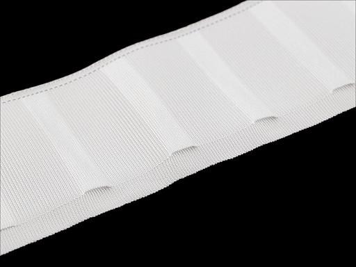 Řasící stuha na závěsy šíře 75 mm s poutky na kovové háčky