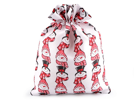 Vianočné darčekové vrecko snehuliak 30x40 cm