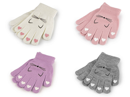 Strickhandschuhe für Kinder Katze