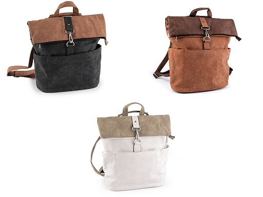 Mochila/bolso de mano para mujer 2 en 1 de piel sintética cepillada 35x37 cm
