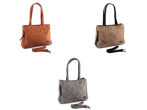 Sac à main en simili cuir brossé, 38 x 27 cm