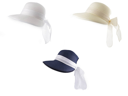 Sombrero veraniego de paja con lazo para mujer