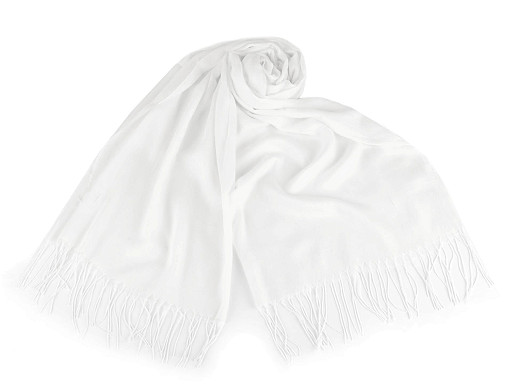 Pañuelo de verano/chal con flecos, color liso, 70x175 cm