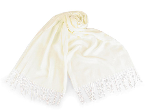 Letní šátek / šála s třásněmi jednobarevný 70x175 cm