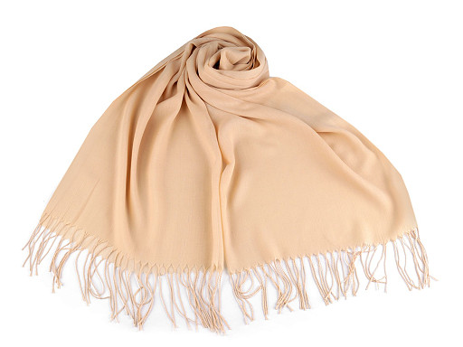 Sommertuch/-schal mit Fransen einfarbig, 70 x 175 cm