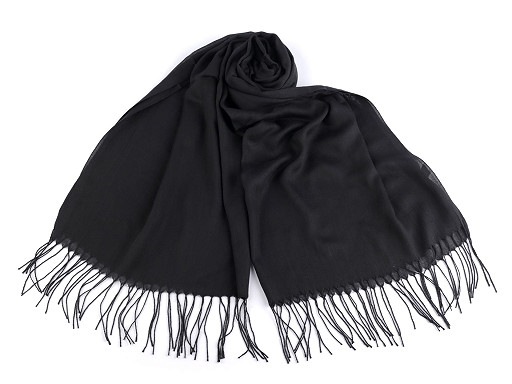 Letní šátek / šála s třásněmi jednobarevný 70x175 cm