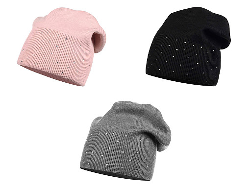 Căciulă de iarnă pentru femei/fete cu strasuri