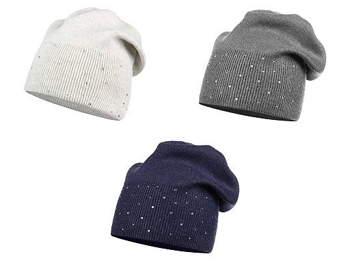 Căciulă de iarnă pentru femei/fete cu strasuri