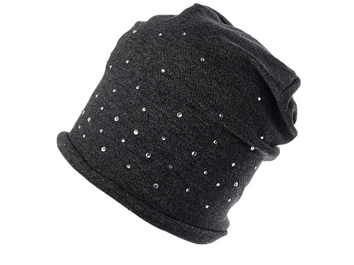 Bavlněná čepice s kamínky dámská