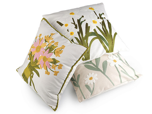 Párnahuzat hímzett virágok 45x45 cm