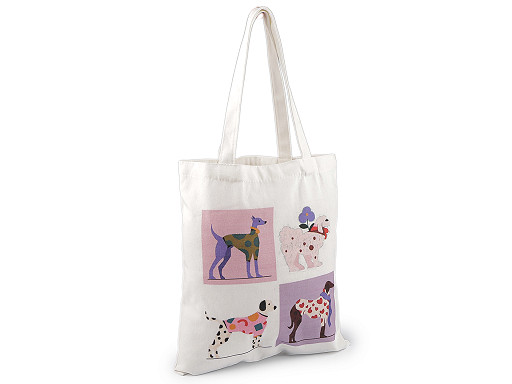 Textilní taška bavlněná psi 35x38 cm