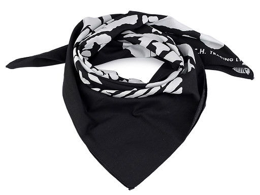 Pamut kendő koponya 70x70 cm