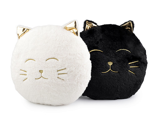 Dekorační polštář plyšový kočka Ø35 cm