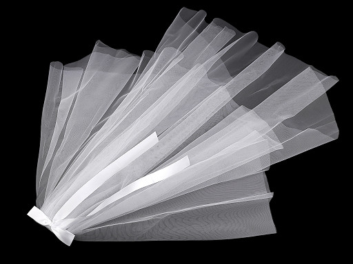 Závoj s hřebenem a saténovou mašlí - na párty / rozlučku se svobodou