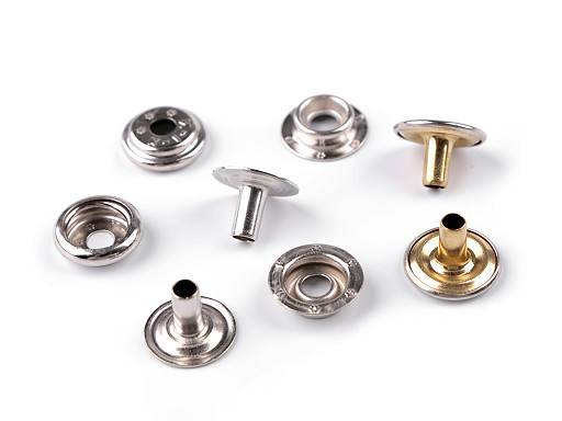 Metal press fasteners Ø15 mm high rivet