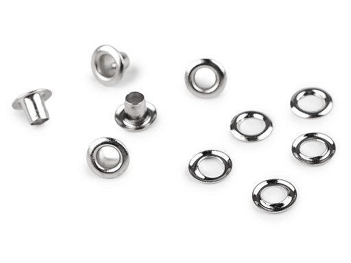 Priechodky s podložkou vnútorný Ø4 mm / vonkajší Ø7,5 mm na hrubšie látky