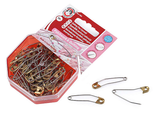 Spínací špendlíky zahnuté na patchwork délka 40 mm