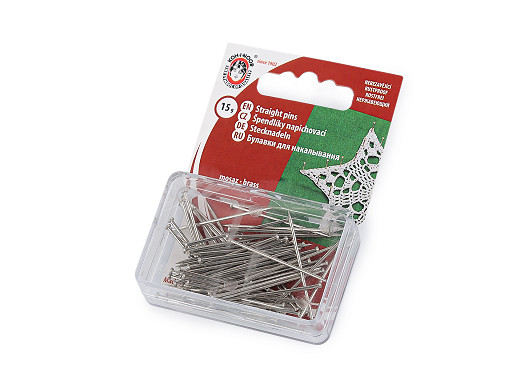 Celokovové špendlíky dĺžka 34 mm mosadzné