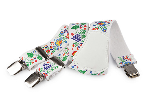 Bretelle per pantaloni / Bretelle, motivo: folklore, larghezza: 4 cm, lunghezza: 120 cm