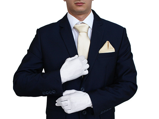 Mănuși albe satinate pentru bărbați