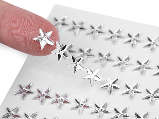 Adesivi a forma di stella, cristallo, strass, auto-adesivi, Ø 10 mm