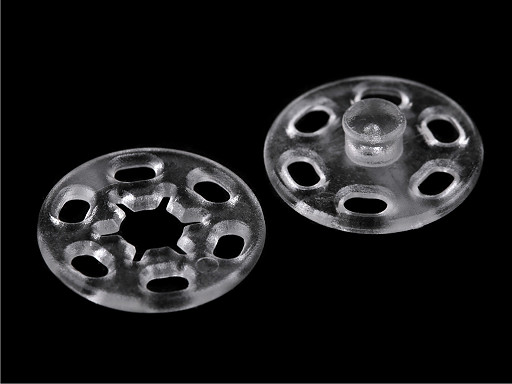 Plastové patentky / stláčacie gombíky transparentné Ø13 mm, Ø15 mm