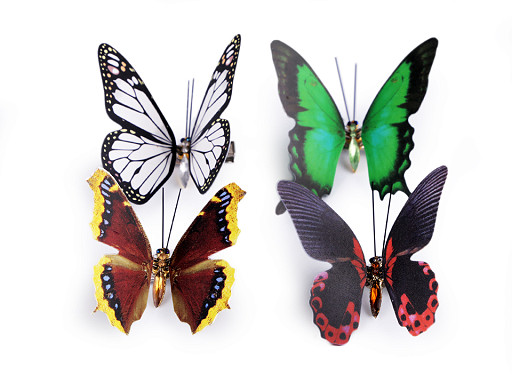 Dekorácia motýľ 3D s klipsom