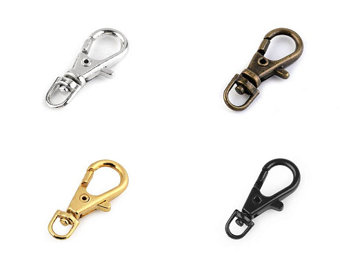 Kovová karabinka otočná, průvlek 4 mm