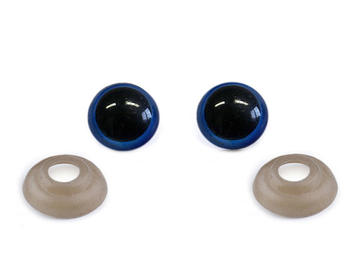Ojos de cartón plástico para muñecas 12 mm con arandela