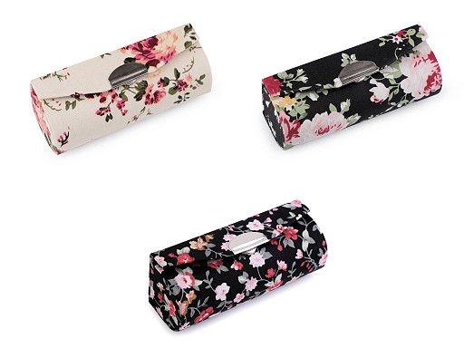 Lippenstiftetui mit Spiegel mit Blumen