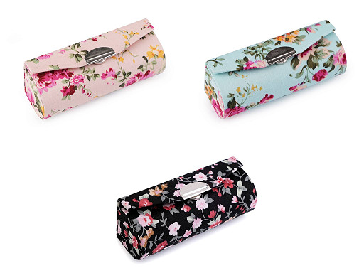 Pouzdro na rtěnku se zrcátkem s květy