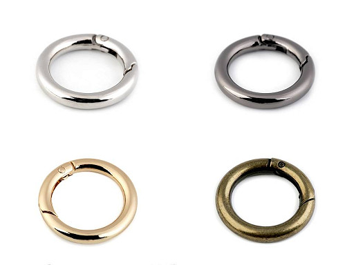 Karabiner gömbölyű táskára való / karika kulcsra Ø25 mm