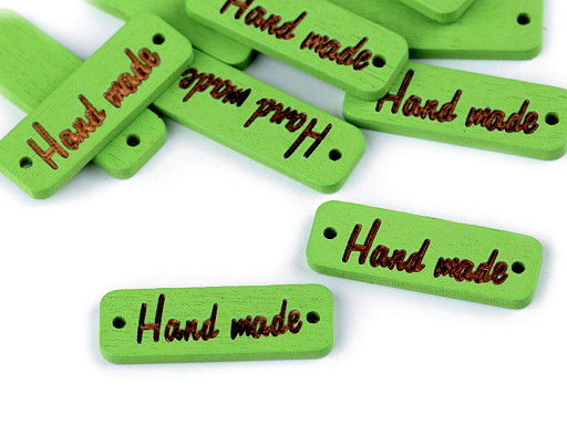 Holzschild / Etikette Handmade 10x30 mm