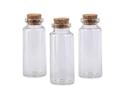 Glass Vials / Mini Glass Jars, Bottles with Cork 30x70 mm