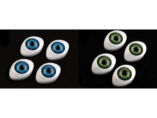 Oval Plastic Doll Eyes, to glue on 16x23 mm