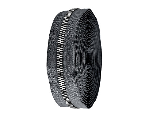 Spiralreißverschluss Nr. 8 mit silbernen Zähnen, Meterware