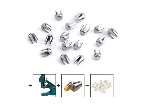 Metal Rivets / Studs Ø2 mm to Pearl Beads