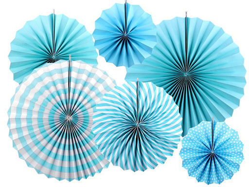 Rosettes décoratives en papier - lot de 6 pièces