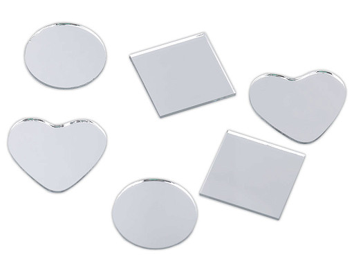 Set di specchietti, motivo: cerchio, quadrato, cuore