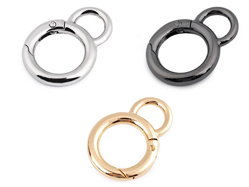 Karabiner Ring mit Öse für Handtaschen, Ø 19 mm