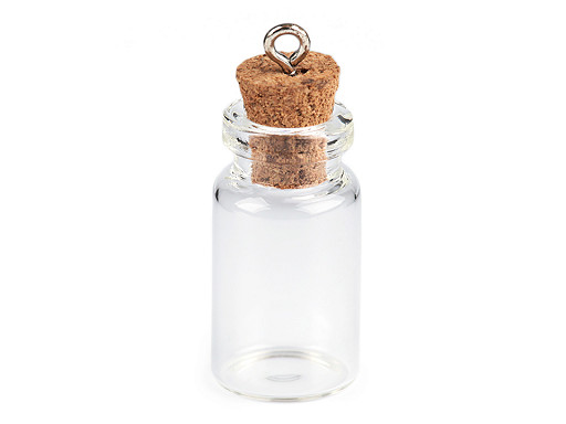 Glass Vial Pendant with Cork 13x30 mm