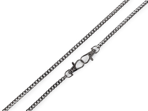 Catenina piatta per borsa, con fermaglio a moschettone, lunghezza: 117 cm