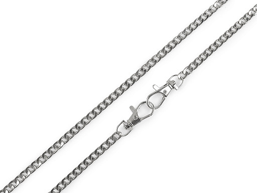 Flat handbag chain with carabiner, length 120 cm