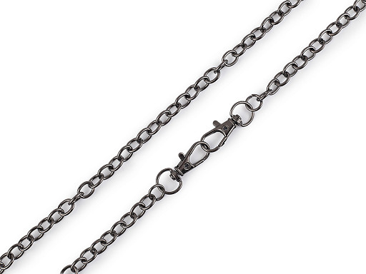 Catena da borsetta, in metallo, con chiusura a moschettone, lunghezza: 120 cm