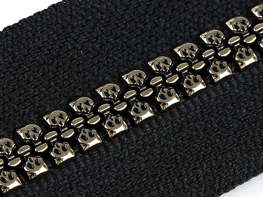 Knochenreißverschluss Nr. 8 Totenkopf, Meterware